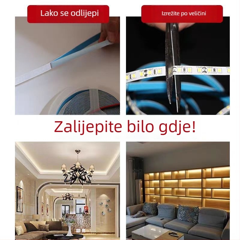 24V niskonaponska LED traka s višebojnim efektom chase svjetla, samoljepljiva, za bar/KTV atmosferu i vjenčane dekoracije