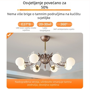 Francuska vintage stropna svjetiljka s staklenim sjenilom u obliku cvijeta – kompletan set rasvjete za dnevni boravak, spavaću sobu i blagovaonu
