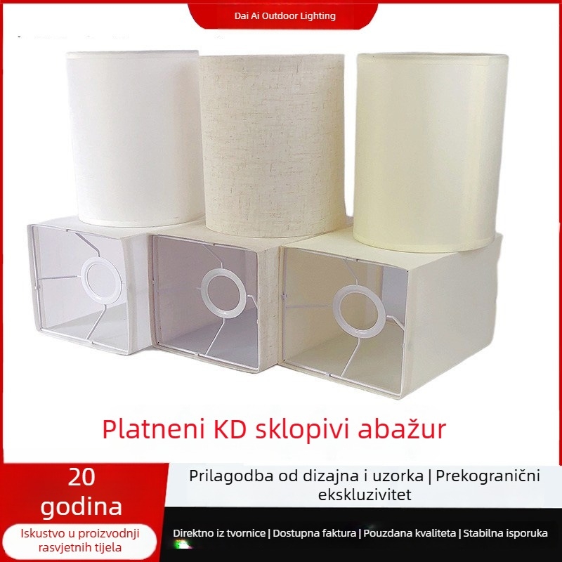 Kvadratni laneni abažur za stolnu, noćnu i podnu lampu