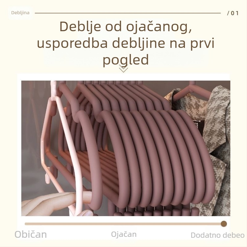 Vješalica za odjeću u svjetlosnom luksuznom stilu, s mat završnom površinom i protukliznim dizajnom, za kućnu upotrebu, odrasle i studentski dom
