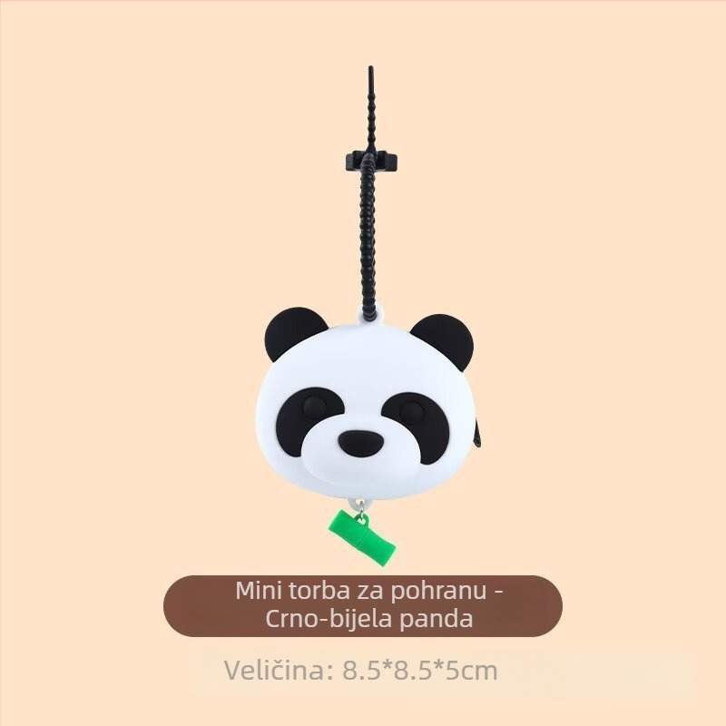 Silikonski novčanik za kovanice s dizajnom panda, prijenosni privjesak za ključeve, ulični stil