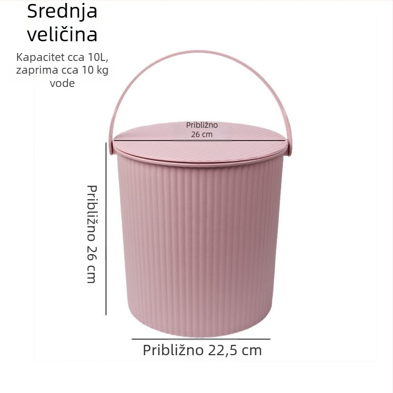 Debeli plastični kantu sa sjedištem i poklopom – Višenamjenski kućni spremnik za vodu, kanta za ribolov, prijenosna košara za kupanje i odlaganje rublja