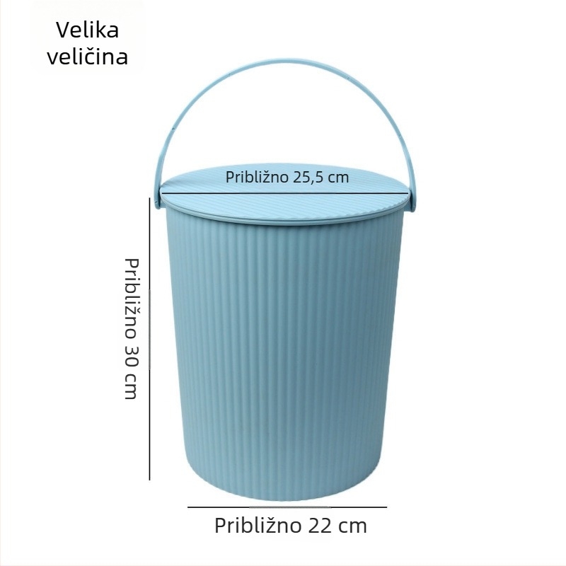 Debeli plastični kantu sa sjedištem i poklopom – Višenamjenski kućni spremnik za vodu, kanta za ribolov, prijenosna košara za kupanje i odlaganje rublja