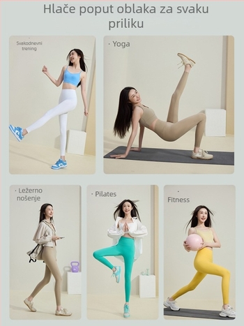 Ženske joga hlače s visokim strukom, duge i tanke za ljeto, uskog kroja za pilates i treninge