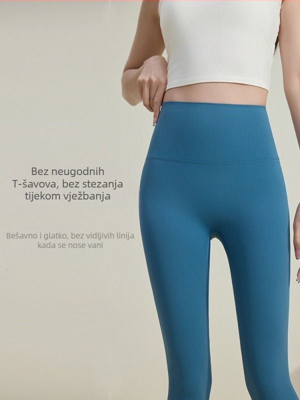 Ženske joga hlače s visokim strukom, duge i tanke za ljeto, uskog kroja za pilates i treninge