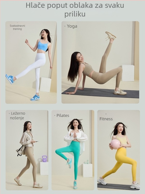 Ženske joga hlače s visokim strukom, duge i tanke za ljeto, uskog kroja za pilates i treninge
