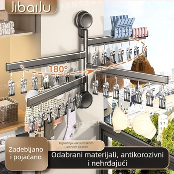 Stalak za sušenje čarapa s više kopči, balkonska vješalica za donje rublje i čarape, sklopiva
