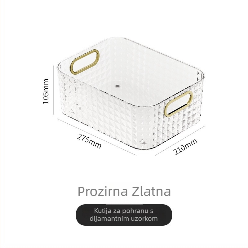 Prozirna kutija za kozmetiku s uzorkom glečera, stolni organizator za knjige, lagani kućni luksuzni spremnik.