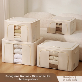 Kutija za pohranu od Oxford platna sa sklopivim čeličnim okvirom, periva tkanina, organizator ormara, 66 L, dimenzije 50×40×33 cm