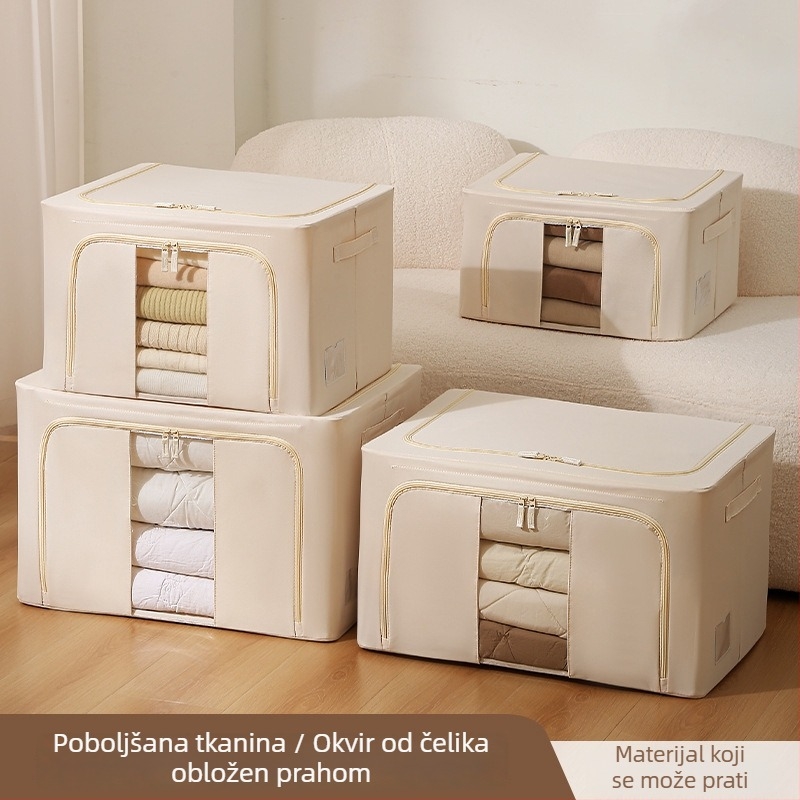 Kutija za pohranu od Oxford platna sa sklopivim čeličnim okvirom, periva tkanina, organizator ormara, 66 L, dimenzije 50×40×33 cm
