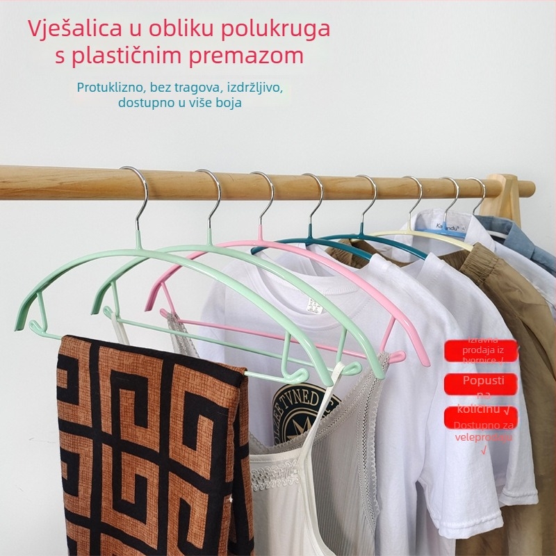 Višenamjenska vješalica od premazanog nehrđajućeg čelika, za mokru i suhu odjeću, protuklizna, bez tragova, kućna garderoba.