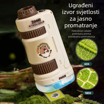 Dječji vanjski ručni mikroskop, prijenosni HD, poučna znanstvena igračka za učenike i vrtić