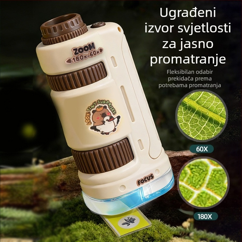 Dječji vanjski ručni mikroskop, prijenosni HD, poučna znanstvena igračka za učenike i vrtić