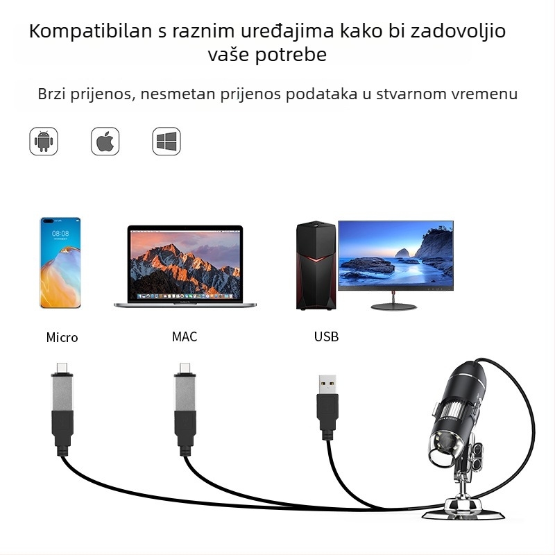 USB digitalni mikroskop za provjeru folikula dlake, prijenosna kamera za kosu i kožu