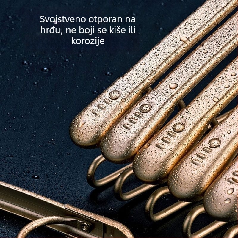 G5U vješalica za odjeću od aluminijske legure - izdrživa za kućnu upotrebu, debelih ramena, bez šavova, protuklizna, širokih ramena za odrasle