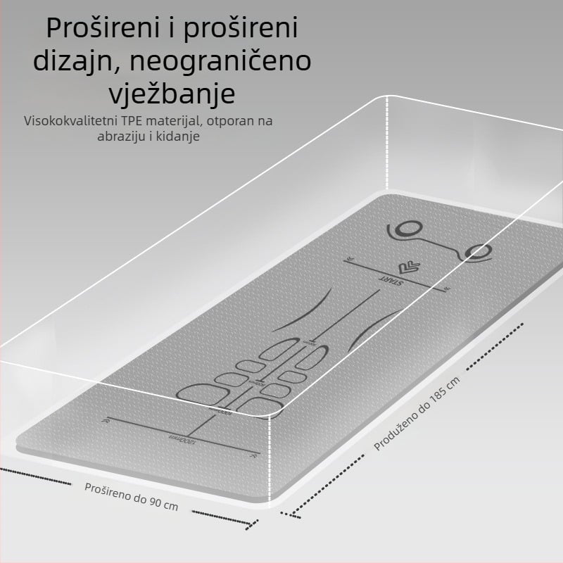 Protuklizna joga podloga za muškarce, posebna podloga za vježbanje s ab košem, širine 90 cm, za kućnu uporabu, apsorpcija udara i tiha površina