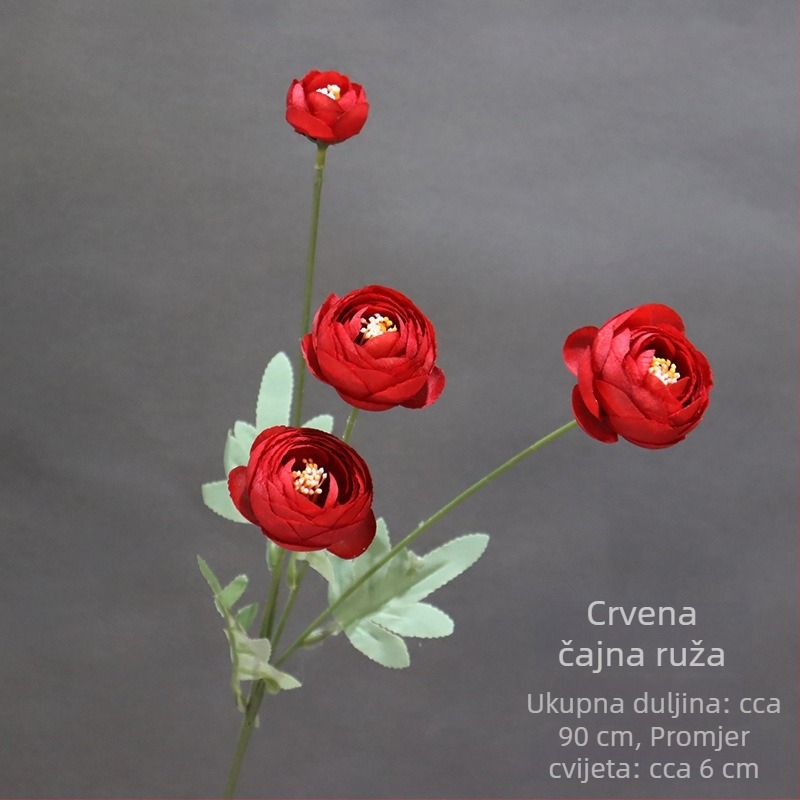 Umjetni Tea Rose cvjetovi, 4 glave, svadbena dekoracija dvorane i stolni aranžmani