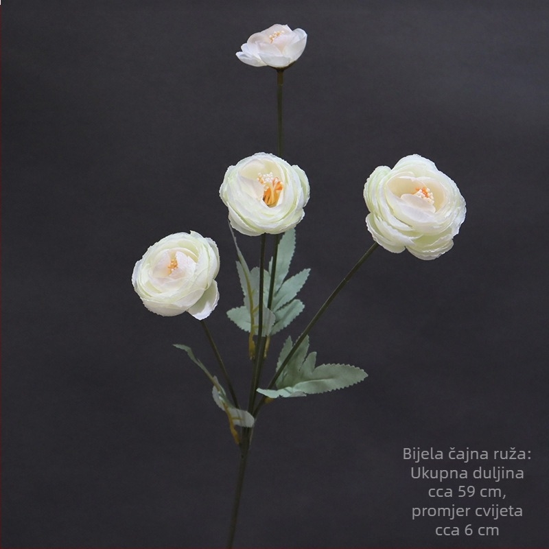 Umjetni Tea Rose cvjetovi, 4 glave, svadbena dekoracija dvorane i stolni aranžmani