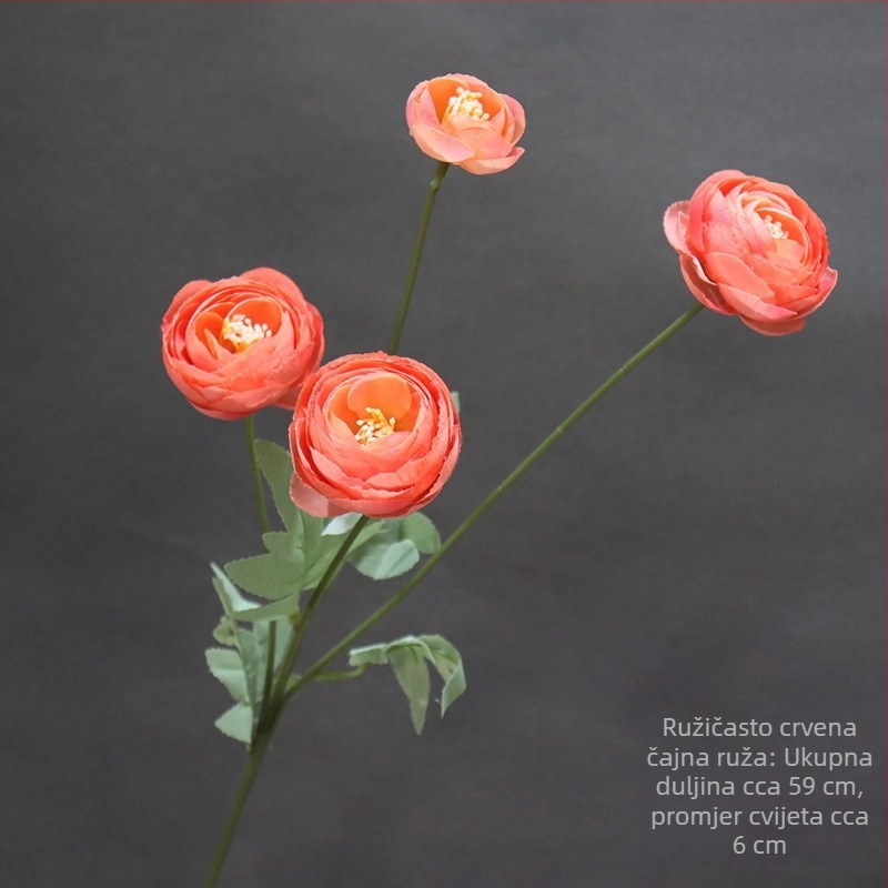 Umjetni Tea Rose cvjetovi, 4 glave, svadbena dekoracija dvorane i stolni aranžmani