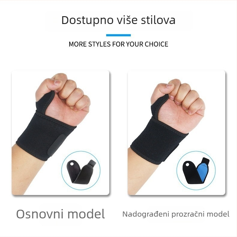 Prozračna sportska zaštita zgloba s podesivim remenom — pogodna za košarku, fitness, bench press i dizanje utega, s TFCC kopčom za palac