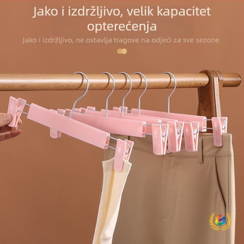 Protuklizne plastične vješalice za hlače, kućna upotreba, pogodne za suhe i mokre odjeće, bez tragova