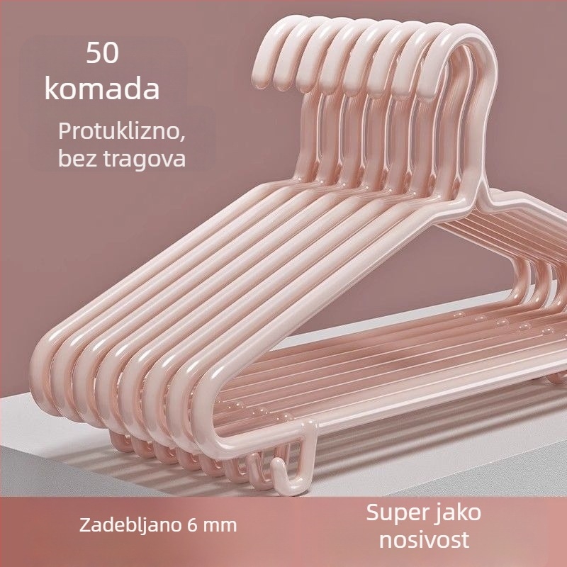 Deblja vješalica za kućnu upotrebu, novi model 2025, vješalica bez tragova za studentske domove, sušenje odjeće, nagibni nosač sa zaštitom ramena