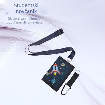 Vodootporan sklopivi studentski novčanik s motivom anime crtića, kovance za kovanice s remenom
