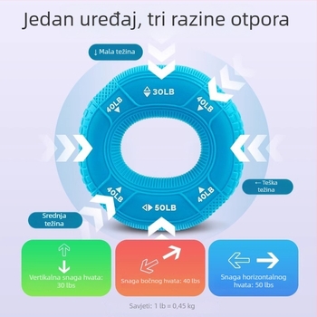 Silikonski prsten za stisak i lopta za jačanje snage ruke, rehabilitaciju prstiju i mišića podlaktice