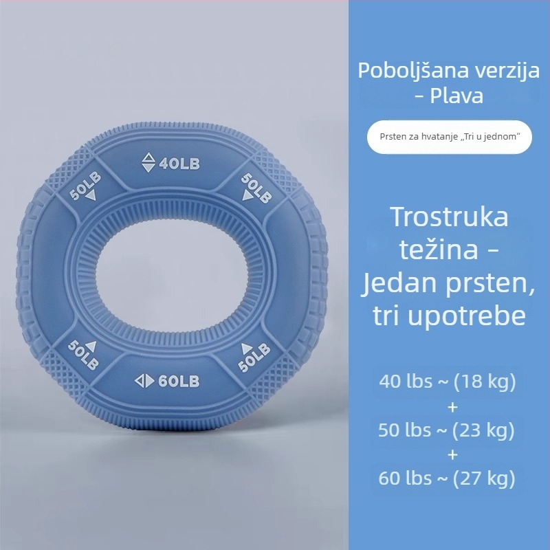 Silikonski prsten za stisak i lopta za jačanje snage ruke, rehabilitaciju prstiju i mišića podlaktice