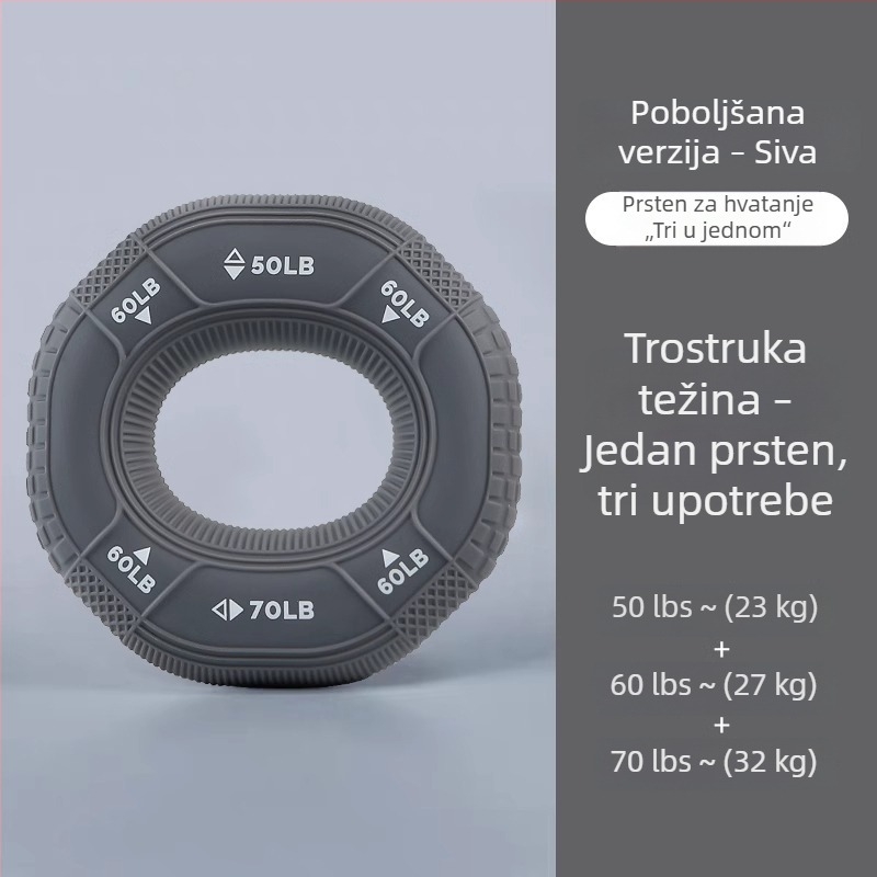 Silikonski prsten za stisak i lopta za jačanje snage ruke, rehabilitaciju prstiju i mišića podlaktice