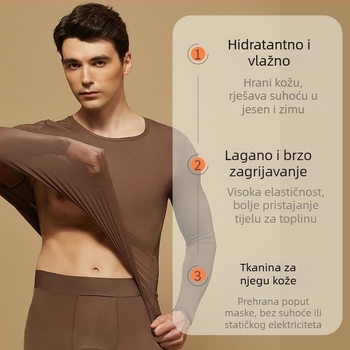 Izuzetno tanak set termo donjeg rublja za bazni sloj za jesen i zimu, materijal nježan prema koži, gornji dio i hlače
