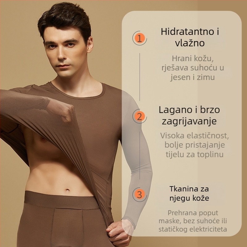 Izuzetno tanak set termo donjeg rublja za bazni sloj za jesen i zimu, materijal nježan prema koži, gornji dio i hlače