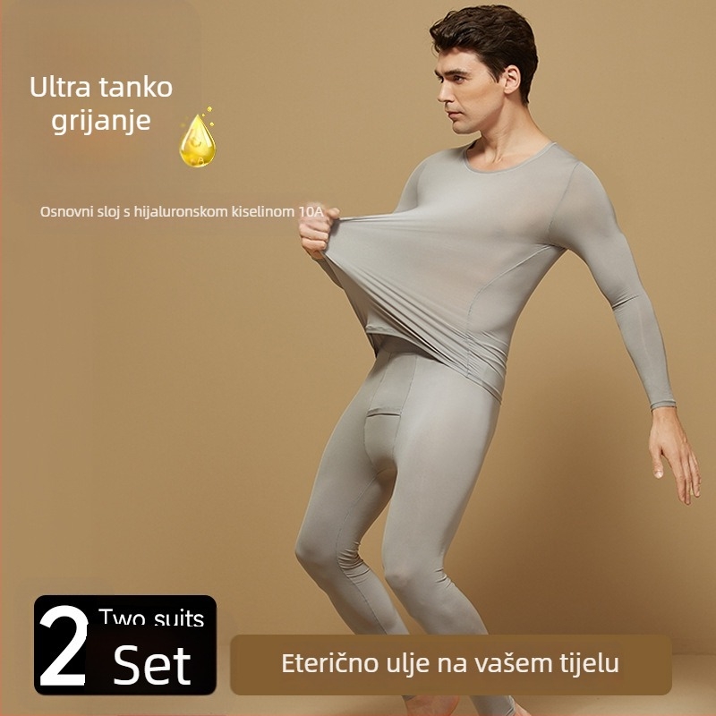 Izuzetno tanak set termo donjeg rublja za bazni sloj za jesen i zimu, materijal nježan prema koži, gornji dio i hlače