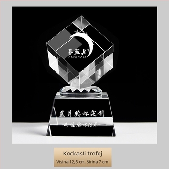 Krištalni trofej u obliku palca, prozirni K9 kristal, prilagođeno gravirano priznanje