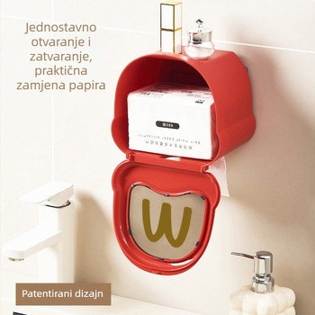 Zidni držač toaletnog papira, obrnuta instalacija, bez bušenja, za dom, kuhinju i dnevni boravak