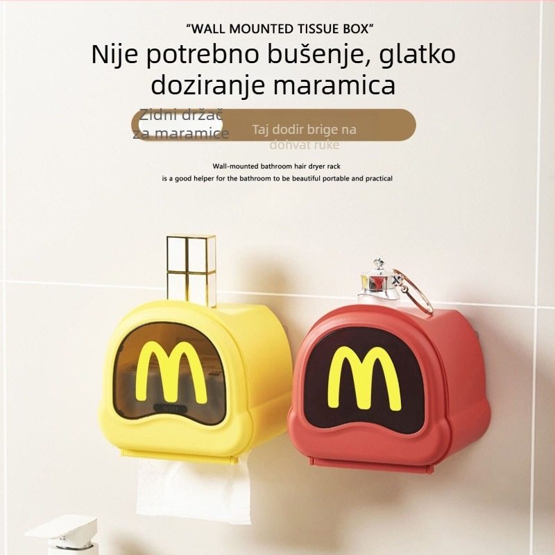 Zidni držač toaletnog papira, obrnuta instalacija, bez bušenja, za dom, kuhinju i dnevni boravak