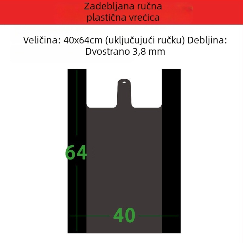 Velike otporne plastične vreće za otpad u stilu prsluka