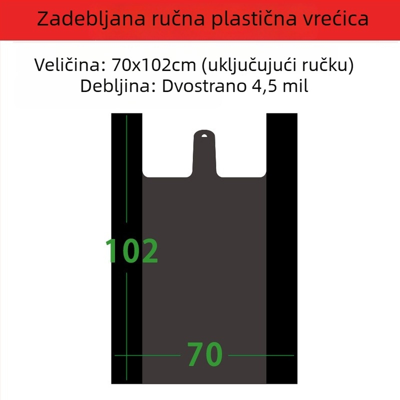 Velike otporne plastične vreće za otpad u stilu prsluka