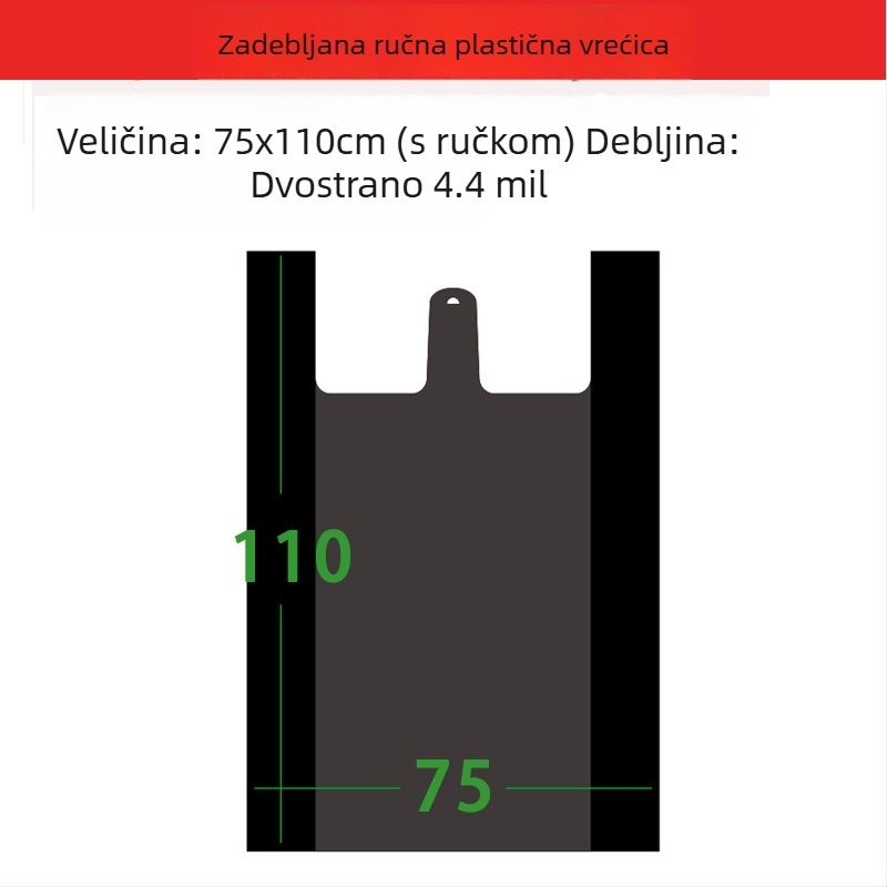 Velike otporne plastične vreće za otpad u stilu prsluka