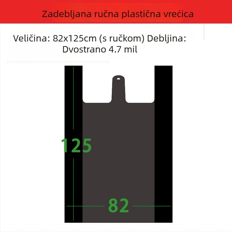 Velike otporne plastične vreće za otpad u stilu prsluka
