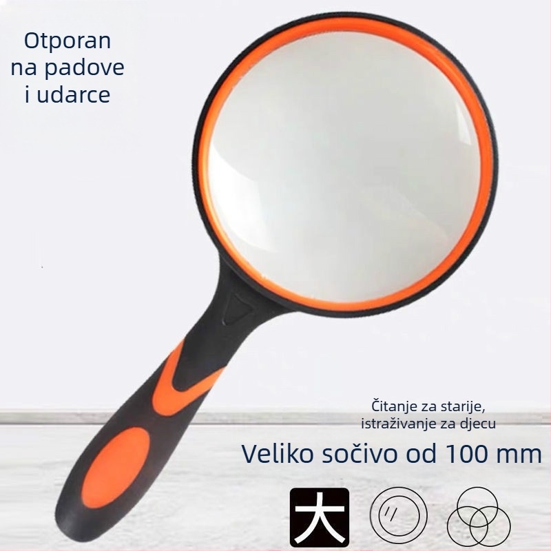 HD optička lupa s silikonom ručkom, ručna za starije osobe