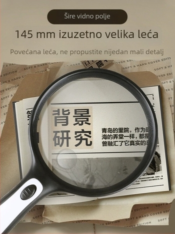 Ručna lupa 100x s osvjetljenjem za čitanje starijima i inspekciju, 60x povećanje visoke definicije