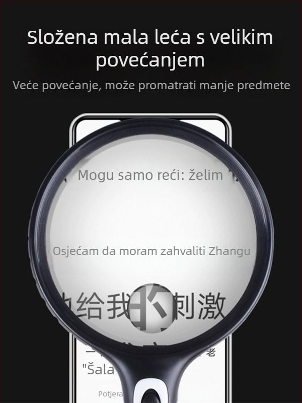 Ručna lupa 100x s osvjetljenjem za čitanje starijima i inspekciju, 60x povećanje visoke definicije