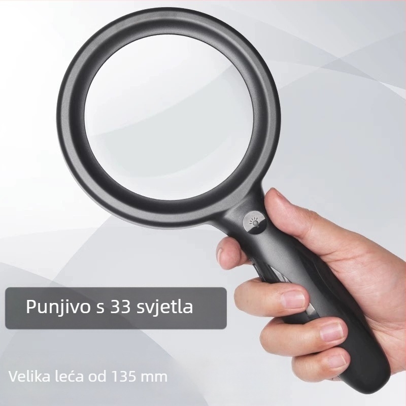 Ručna lupa 100x s osvjetljenjem za čitanje starijima i inspekciju, 60x povećanje visoke definicije