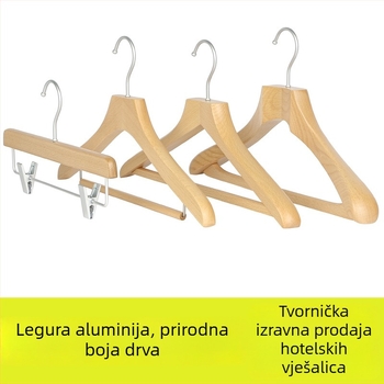 Drvena vješalica za odjeću od bukovog drveta, prirodni završetak, organizator garderobe