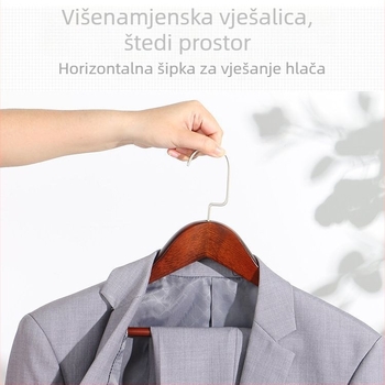 Drvena vješalica za odjeću od bukovog drveta, prirodni završetak, organizator garderobe