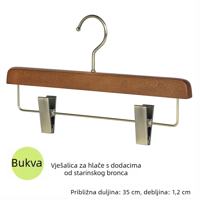 Drvena vješalica za odjeću od bukovog drveta, prirodni završetak, organizator garderobe