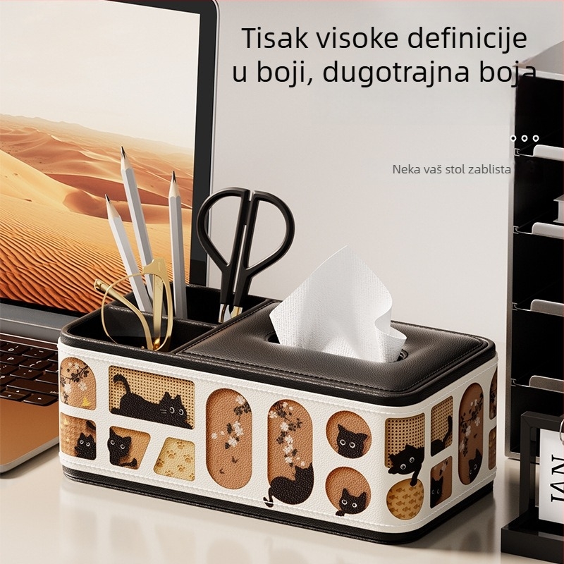 Kutija za maramice s mačjim dizajnom, elegantan dojam luksuza za kućnu upotrebu