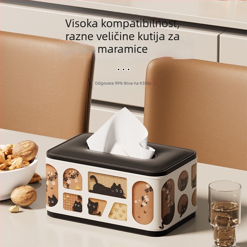 Kutija za maramice s mačjim dizajnom, elegantan dojam luksuza za kućnu upotrebu