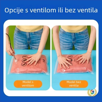 Prozirna zip vrećica s upozoravajućim tekstom za vakuumsko pakiranje odjeće i hlača za jogu